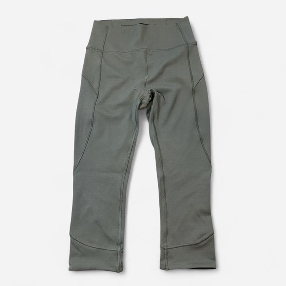 lululemon athletica Pants - Lululemon In Movement Crop Leggings Size‎ 6 Olive Green 20" Inseam